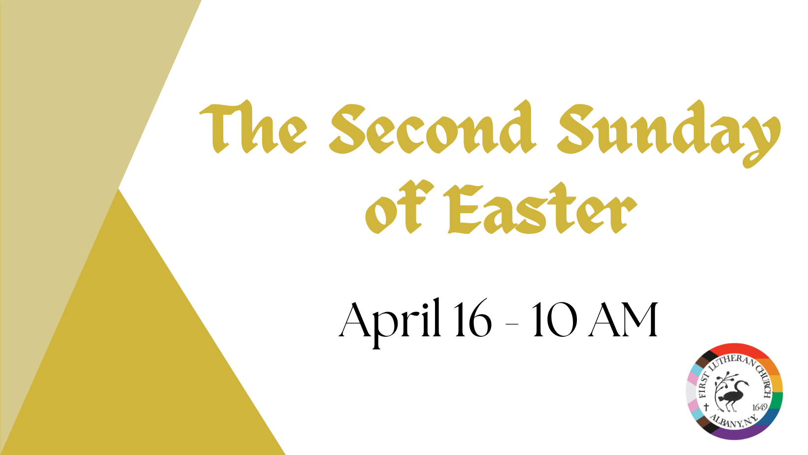 April 16 – The Second Sunday of Easter Worship at 10 AM with special guest, Bishop Lee Miller II.