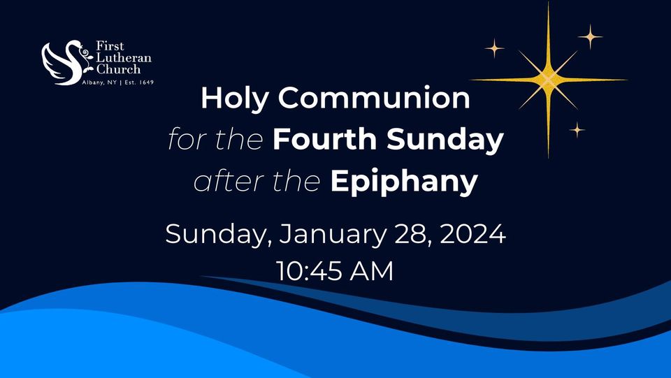 January 28 – Worship is at 10:45 AM in the Sanctuary and Online.